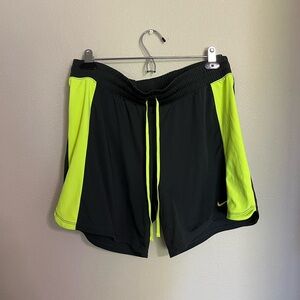 Nike grey and yellow running shorts